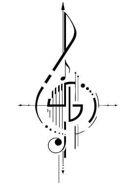 Abstract Music Treble Clef Design