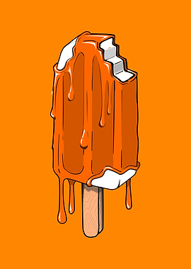 Orange Popsicle with Dripping Glaze