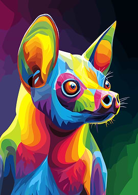 Colorful Hyena Portrait