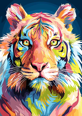 Colorful Tiger Portrait