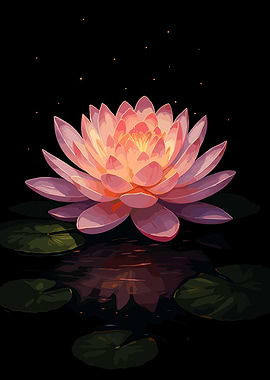 Pink Lotus Flower on Water