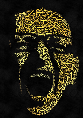 Abstract Portrait Made of Letters