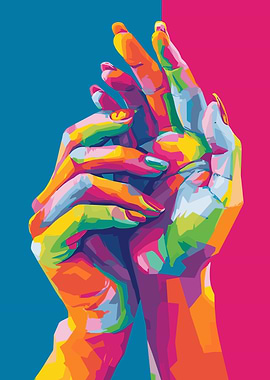 Colorful Hands Pop Art
