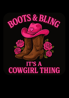 Boots & Bling Cowgirl Graphic