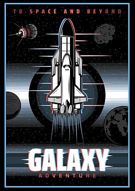 Galaxy Adventure Space Shuttle Poster