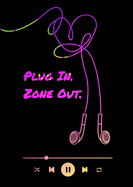Plug In, Zone Out Headphones Art