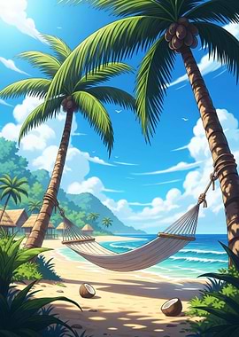 Tropical Beach Hammock Paradise