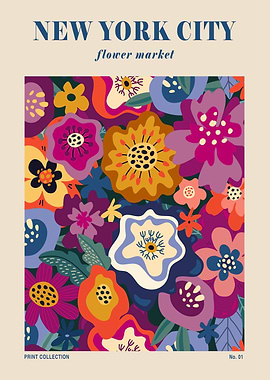 New York City Flower Market Art