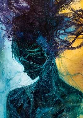 Abstract Woman Portrait Painting