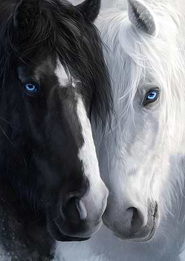 Horses with Blue Eyes