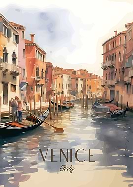 Venice Italy Watercolor Painting