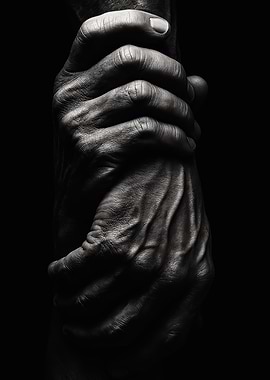 Clasped Hands in Monochrome
