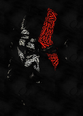 Abstract Figure Made of Letters