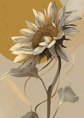 Elegant Sunflower Golden Accents