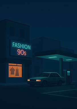 Fashion 90s Night Scene