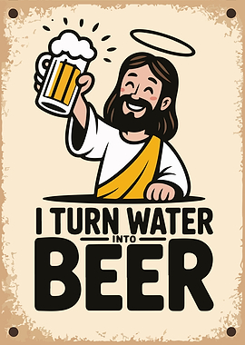 Jesus turns water into beer cartoon