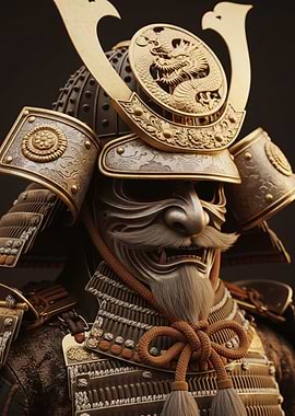 Detailed Samurai Armor Portrait