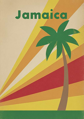 Jamaica Travel Poster Retro Style