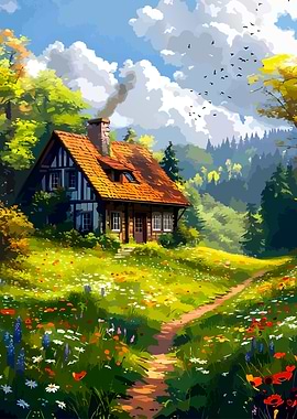 Charming Cottage in a Floral Meadow
