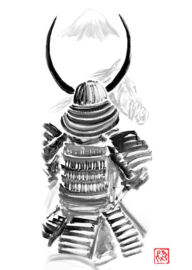 Samurai Armor with Mount Fuji Painting