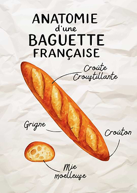 Anatomie d'une Baguette Française Illustration