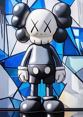 KAWS Companion Figure with Blue Background