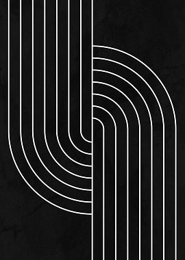 Abstract Black and White Line Art