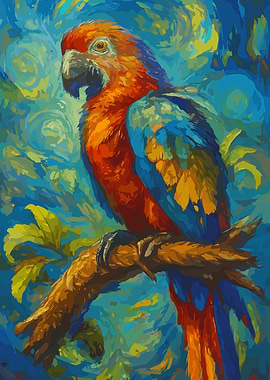 Colorful Parrot Painting