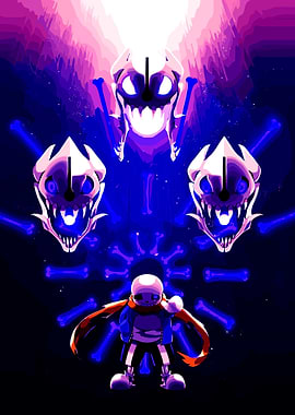 Undertale Sans with Gaster Blasters