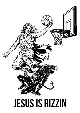 Jesus is Rizzin' Basketball Dunk