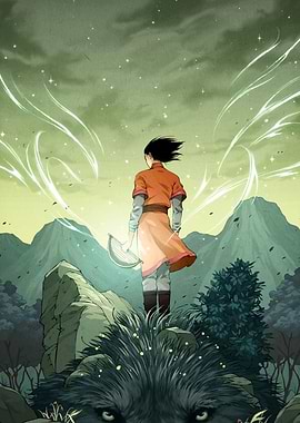 Lone Figure Fantasy Landscape