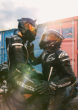 Motorcycle riders in Alpinestars gear