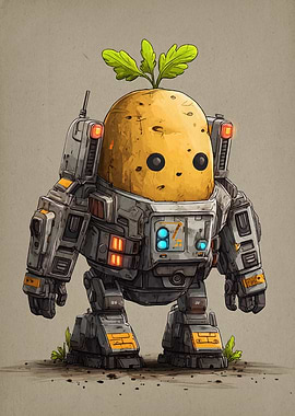 Potato Robot with Sprout