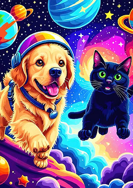 Cosmic Dog and Cat Adventure
