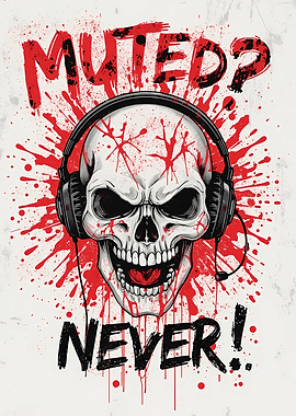 Muted? Never! Skull with Headset