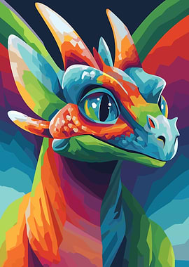 Colorful Dragon Portrait