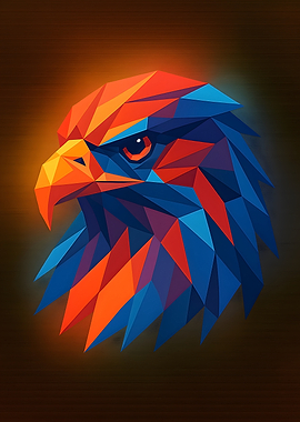 Geometric Eagle Head Art