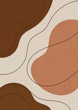 Abstract Brown and Beige Shapes Art