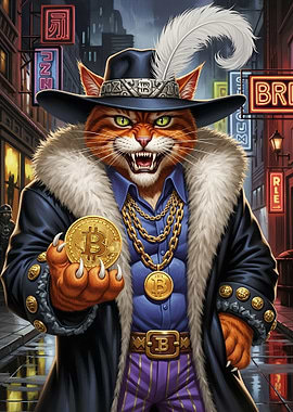 Pimp Gangster Bitcoin Cat