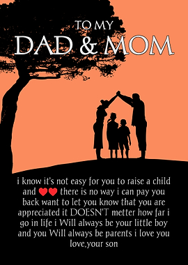 Family Silhouette with Heartfelt Message