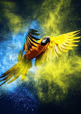 Flying Macaw Powder Burst