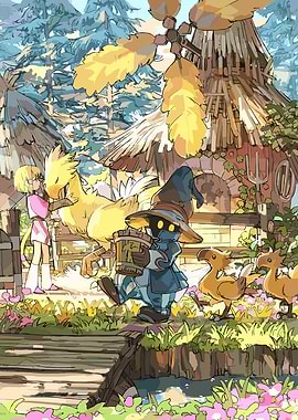 Final Fantasy Village Scene