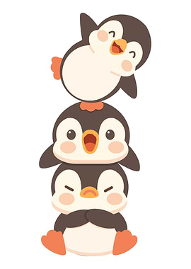 Stacked Cartoon Penguins