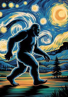 Funny Bigfoot at Night