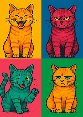 Colorful Cat Moods