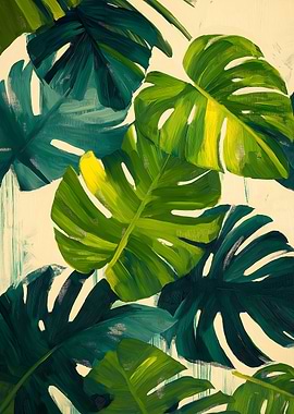 Monstera Leaves Painting