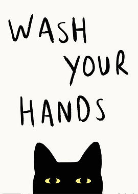 Wash Your Hands Cat Poster
