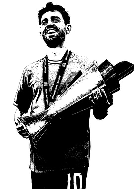 Bernardo Silva with Trophy Illustration