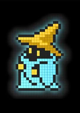 Pixel Art Black Mage Character
