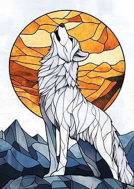 Wolf Howling at the Moon